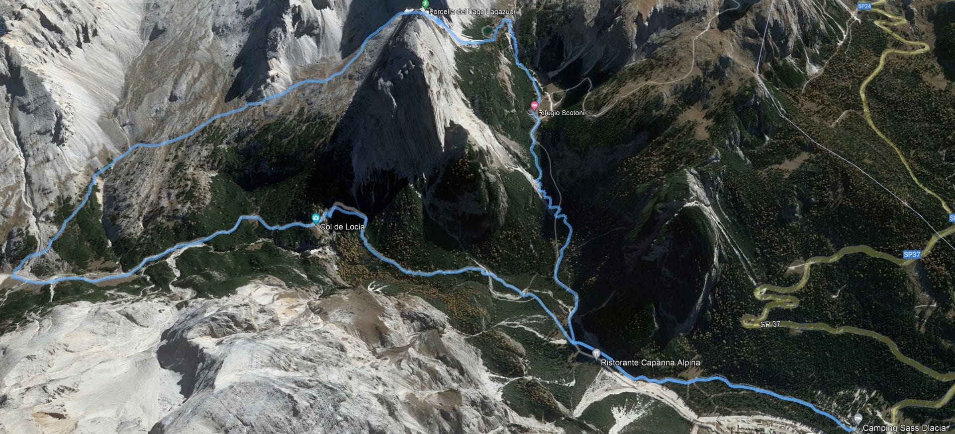 Camping Sass Dlacia - Lagazuoi lake fork