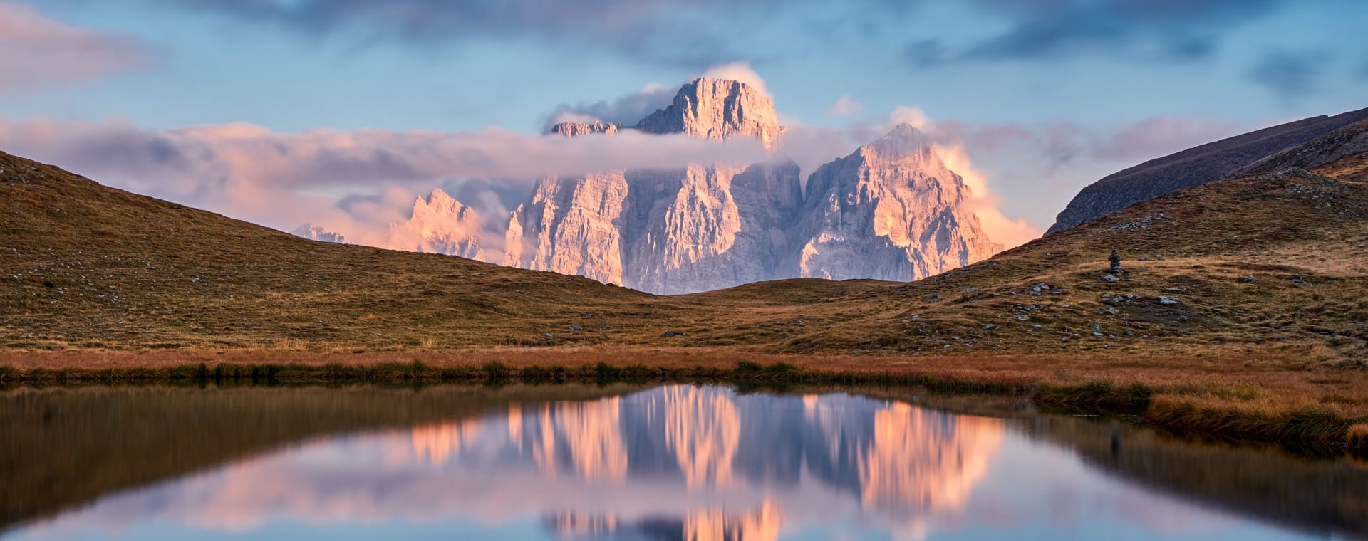 The Pelmo reflected in the lake Baste - Dolomites